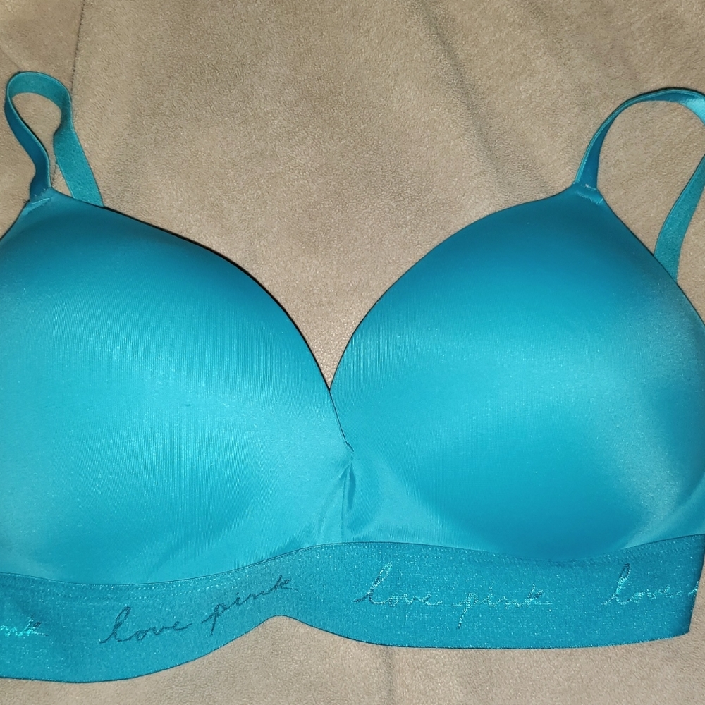 Victoria secret pink wear anywhere wireless push up bra 36d teal